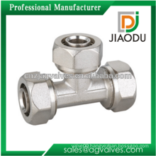 low price forged chrome plated C5341 brass pvc reducing tee connector for pipes